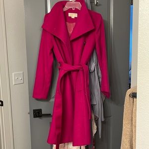 Michael Kors, fushia long coat